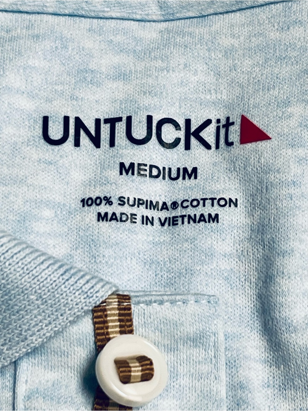 UnTuckit Men’s Polo in Supima Cotton Size Medium in Light Blue - Picture 4 of 10